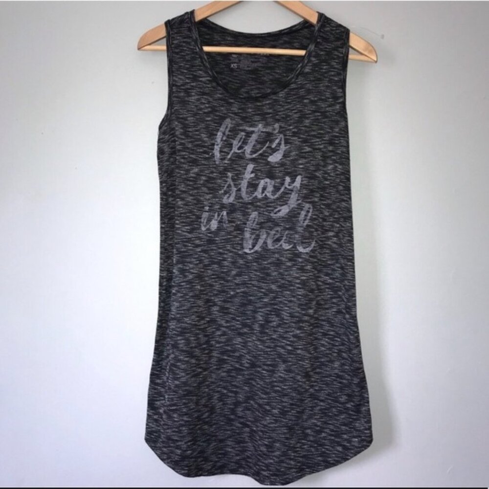 Gray Sleeveless Pajama Top / Dress Let's Stay in Bed Size XS Cozy Comfort Casual